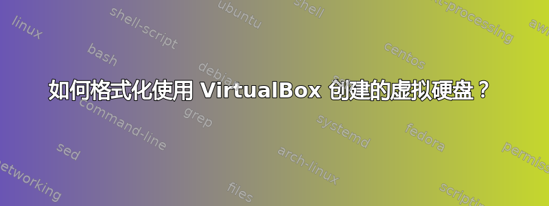 如何格式化使用 VirtualBox 创建的虚拟硬盘？