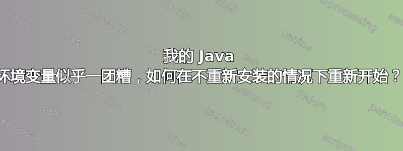 我的 Java 环境变量似乎一团糟，如何在不重新安装的情况下重新开始？