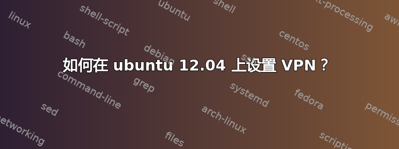 如何在 ubuntu 12.04 上设置 VPN？