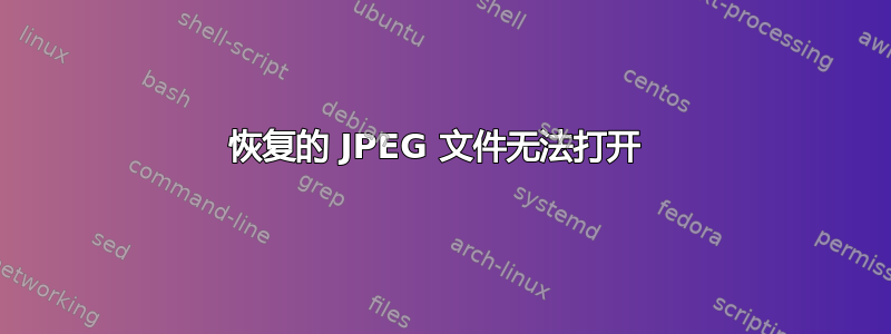 恢复的 JPEG 文件无法打开 