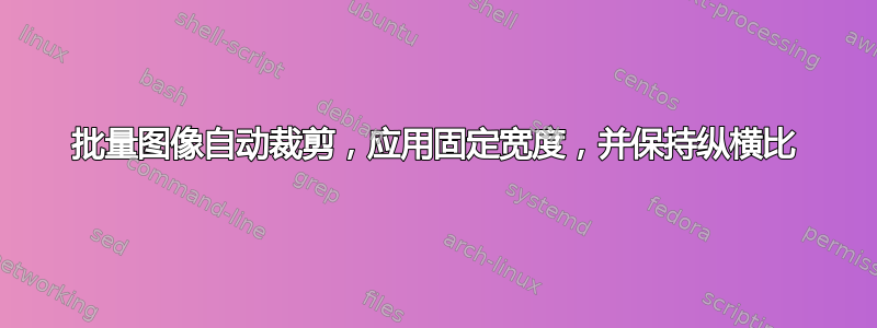 批量图像自动裁剪，应用固定宽度，并保持纵横比