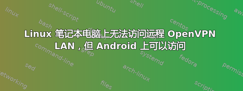 Linux 笔记本电脑上无法访问远程 OpenVPN LAN，但 Android 上可以访问