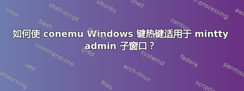 如何使 conemu Windows 键热键适用于 mintty admin 子窗口？