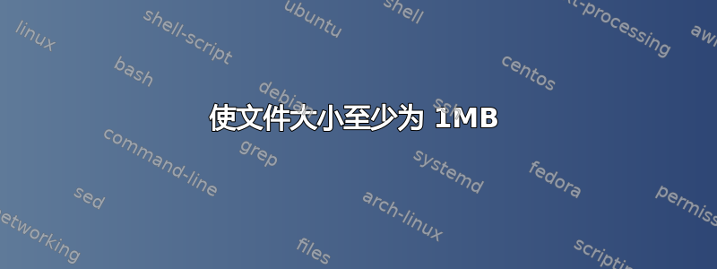 使文件大小至少为 1MB