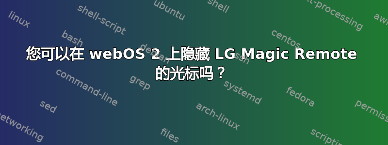 您可以在 webOS 2 上隐藏 LG Magic Remote 的光标吗？