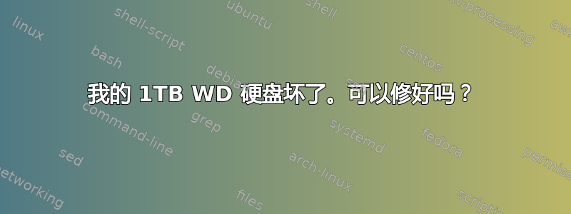 我的 1TB WD 硬盘坏了。可以修好吗？