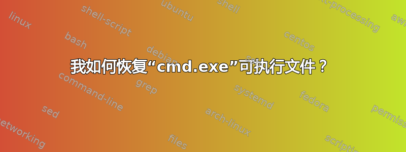 我如何恢复“cmd.exe”可执行文件？