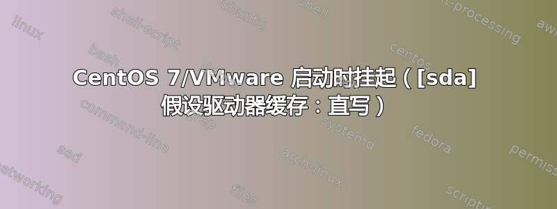 CentOS 7/VMware 启动时挂起（[sda] 假设驱动器缓存：直写）