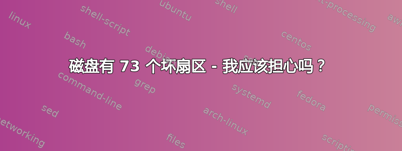 磁盘有 73 个坏扇区 - 我应该担心吗？