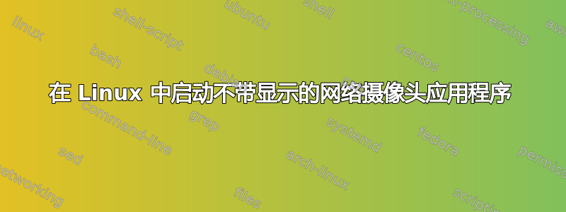 在 Linux 中启动不带显示的网络摄像头应用程序