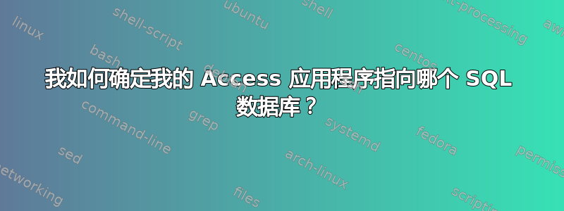 我如何确定我的 Access 应用程序指向哪个 SQL 数据库？