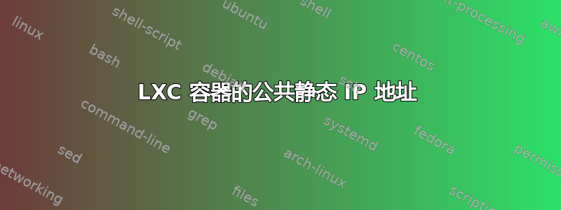 LXC 容器的公共静态 IP 地址