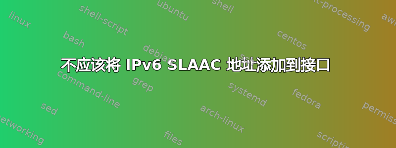 不应该将 IPv6 SLAAC 地址添加到接口