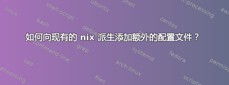 如何向现有的 nix 派生添加额外的配置文件？