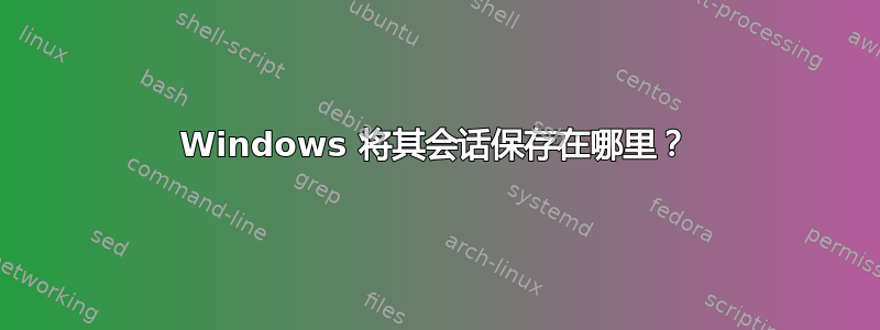 Windows 将其会话保存在哪里？