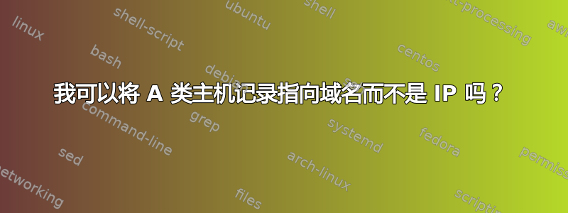 我可以将 A 类主机记录指向域名而不是 IP 吗？