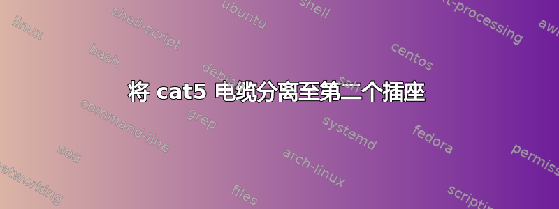 将 cat5 电缆分离至第二个插座