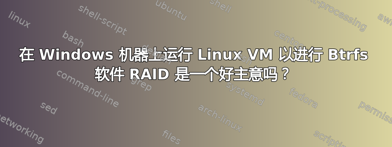 在 Windows 机器上运行 Linux VM 以进行 Btrfs 软件 RAID 是一个好主意吗？