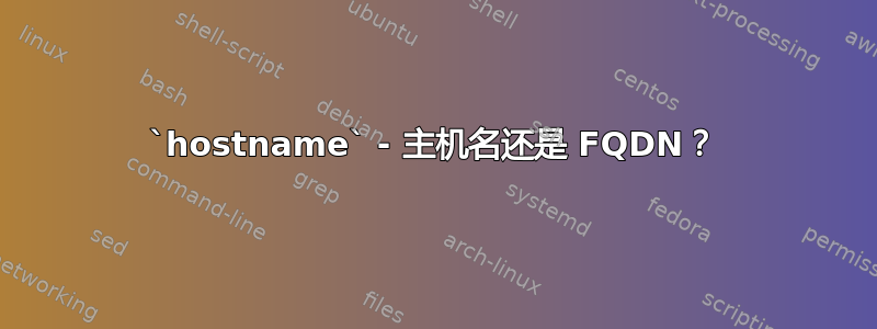 `hostname` - 主机名还是 FQDN？