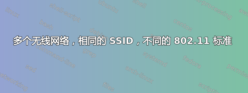 多个无线网络，相同的 SSID，不同的 802.11 标准