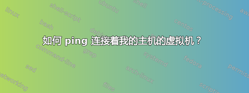 如何 ping 连接着我的主机的虚拟机？