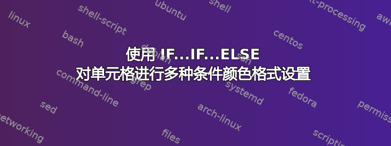 使用 IF...IF...ELSE 对单元格进行多种条件颜色格式设置