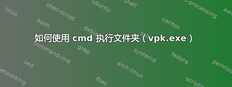 如何使用 cmd 执行文件夹（vpk.exe）