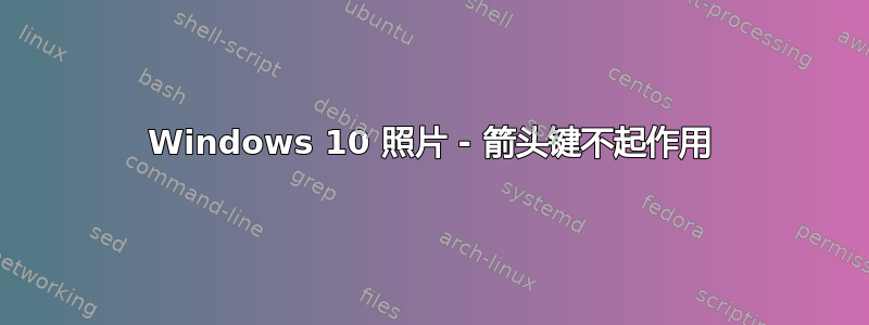 Windows 10 照片 - 箭头键不起作用