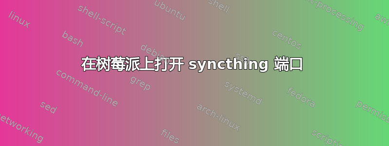 在树莓派上打开 syncthing 端口