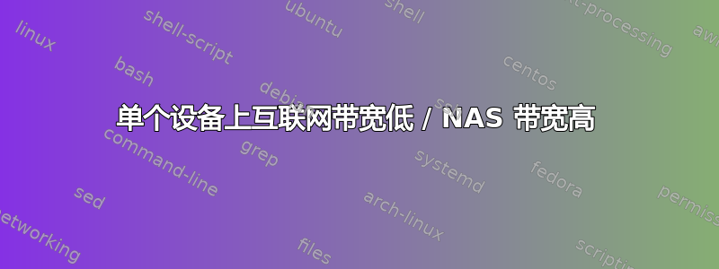 单个设备上互联网带宽低 / NAS 带宽高