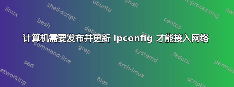 计算机需要发布并更新 ipconfig 才能接入网络