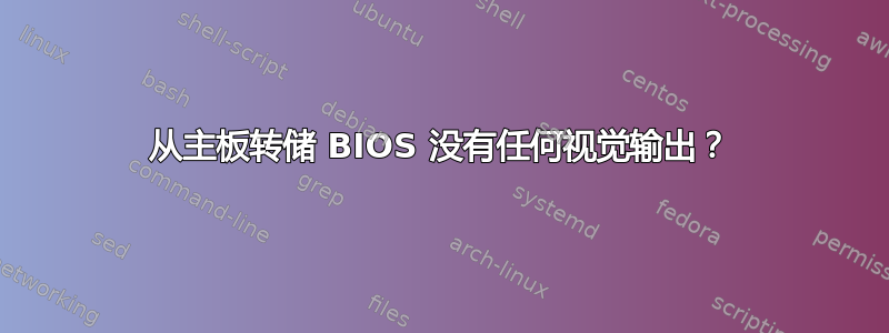 从主板转储 BIOS 没有任何视觉输出？