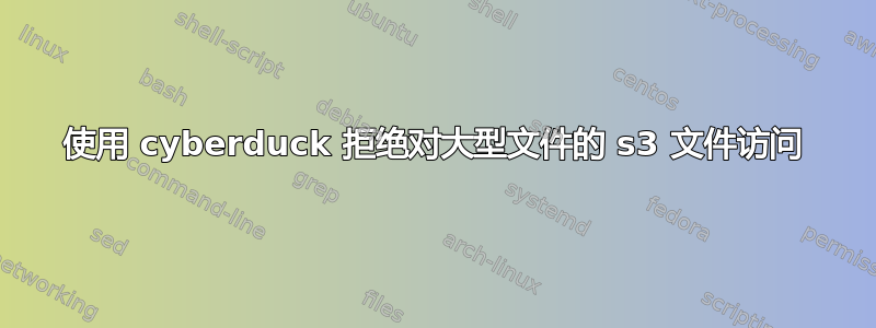 使用 cyberduck 拒绝对大型文件的 s3 文件访问