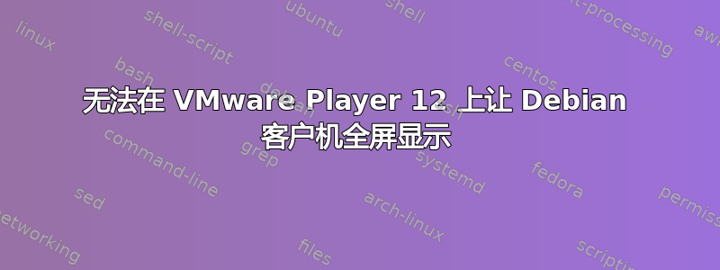 无法在 VMware Player 12 上让 Debian 客户机全屏显示