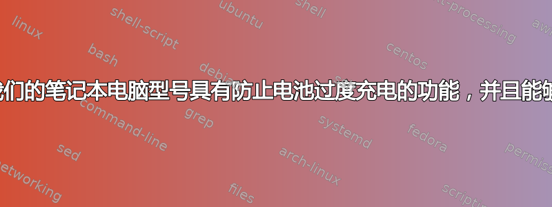 我们如何知道我们的笔记本电脑型号具有防止电池过度充电的功能，并且能够设置首选项？