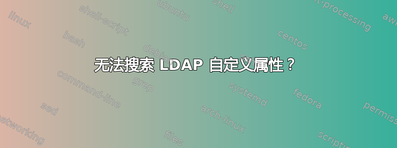 无法搜索 LDAP 自定义属性？