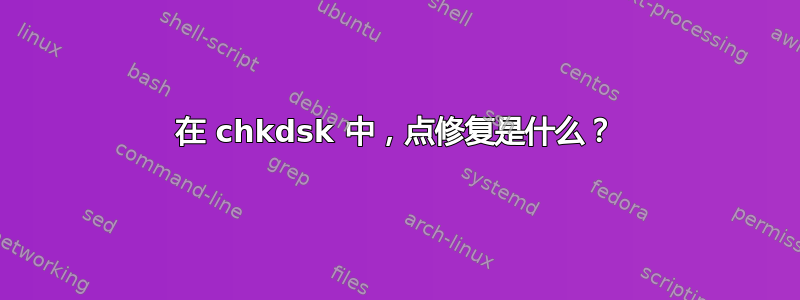 在 chkdsk 中，点修复是什么？