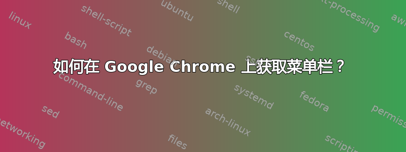 如何在 Google Chrome 上获取菜单栏？