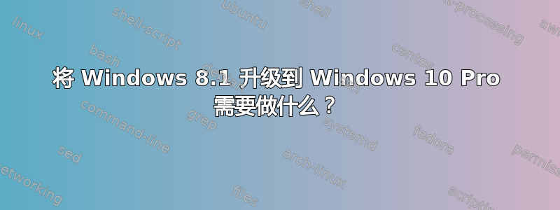 将 Windows 8.1 升级到 Windows 10 Pro 需要做什么？