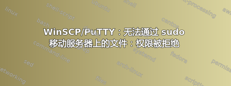 WinSCP/PuTTY：无法通过 sudo 移动服务器上的文件：权限被拒绝