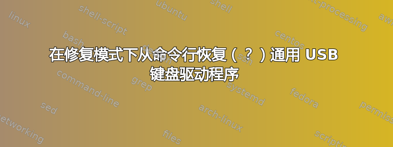 在修复模式下从命令行恢复（？）通用 USB 键盘驱动程序