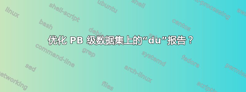 优化 PB 级数据集上的“du”报告？