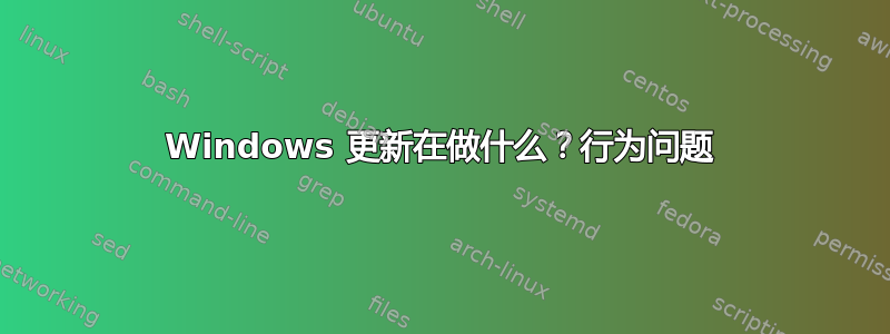 Windows 更新在做什么？行为问题