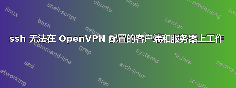 ssh 无法在 OpenVPN 配置的客户端和服务器上工作