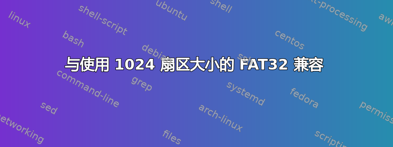 与使用 1024 扇区大小的 FAT32 兼容