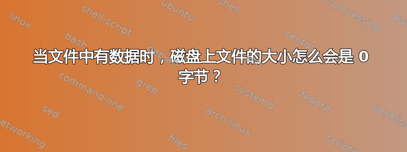 当文件中有数据时，磁盘上文件的大小怎么会是 0 字节？