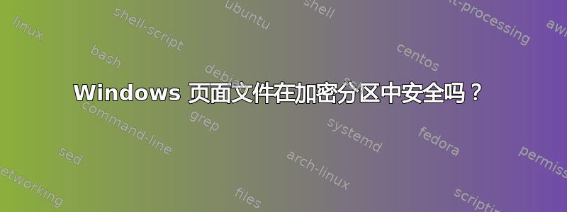 Windows 页面文件在加密分区中安全吗？