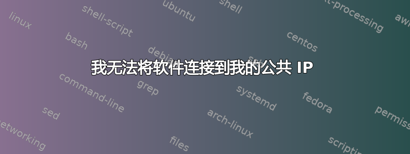 我无法将软件连接到我的公共 IP