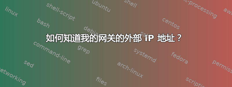 如何知道我的网关的外部 IP 地址？