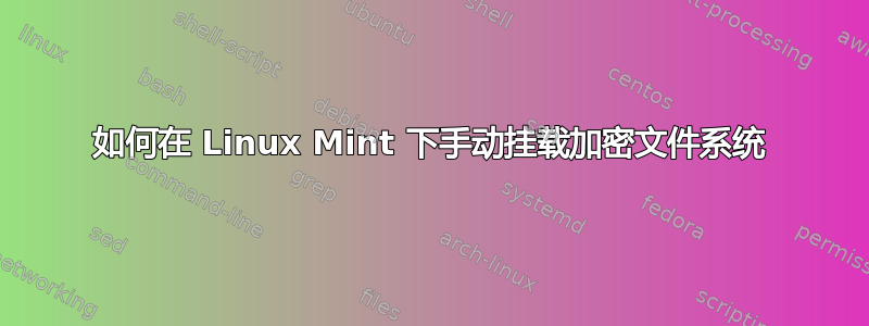 如何在 Linux Mint 下手动挂载加密文件系统